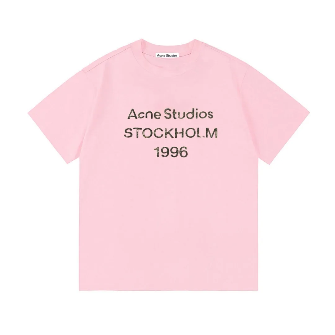 Acne Studios New Arrival logo Same Style t 100％ 32 ：Pink Size：XS S M L